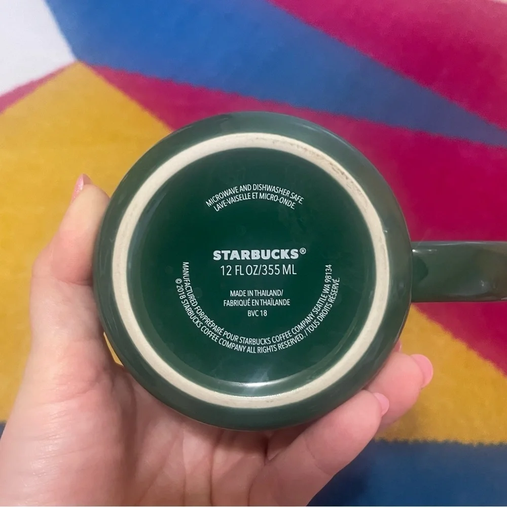 Starbucks Ban.do Green Flower 12oz Coffee Mug